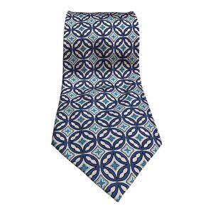 Vera Bradley for Baekgaard Silk Tie Blue Geometric Pattern Mens Neckwear Gift
